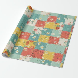 Pastel Spring Rose Pattern Wrapping Paper