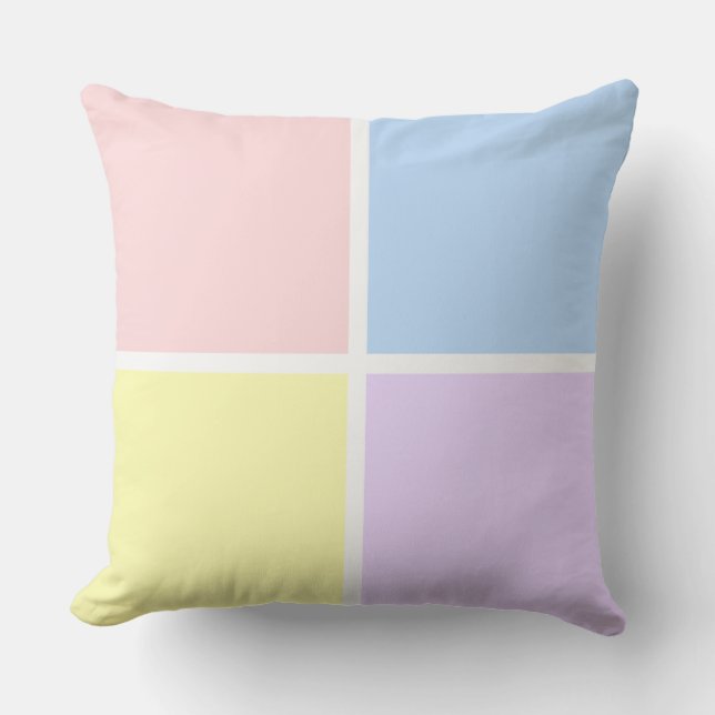 Pastel Spring Squares Cushion (Front)