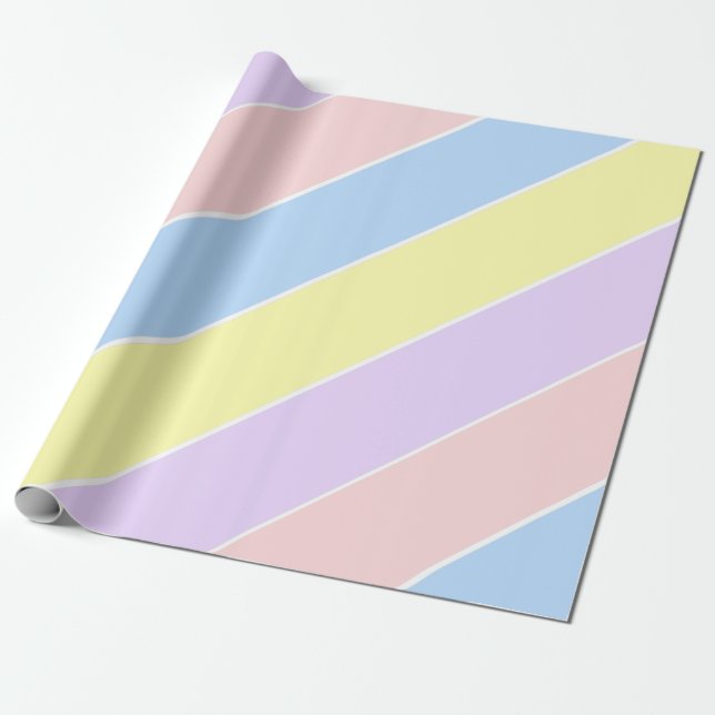 Pastel Spring Stripes  Wrapping Paper  (Unrolled)