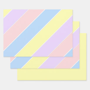 Pastel Spring Stripes  Wrapping Paper Sheet