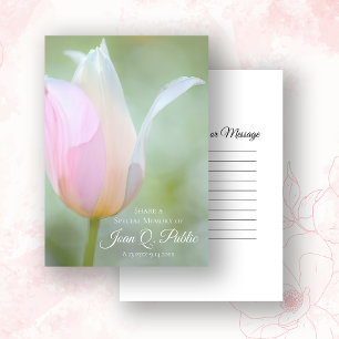 Pastel Spring Tulip Flower Share a Memory Funeral Card