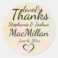 Pastel Spring Wedding Cake Box Labels, Typography