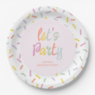 Pastel Sprinkles Birthday  Paper Plate