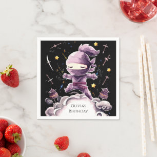 Pastel Spy Ninja Birthday Napkin