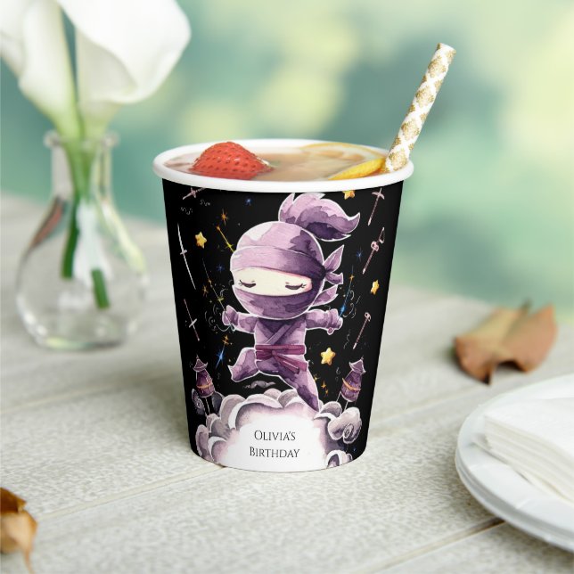 Pastel Spy Ninja Birthday Paper Cups (Insitu)