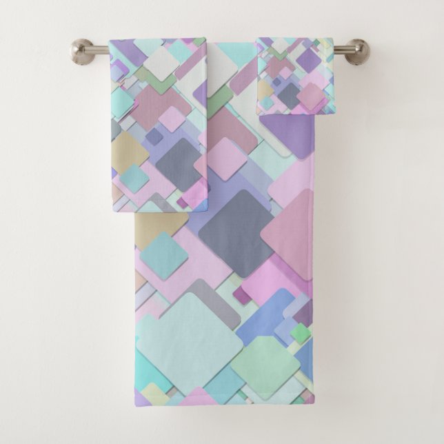 pastel squares bath towel set (Insitu)
