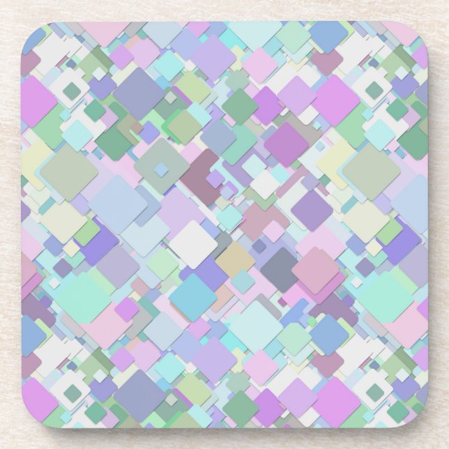 pastel squares coaster set (Front)