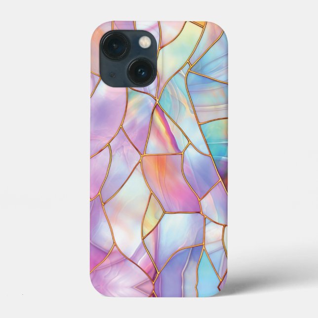 Pastel Stained Glass Gold Lines Case-Mate iPhone Case (Back)