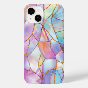 Pastel Stained Glass Gold Lines Case-Mate iPhone 14 Case