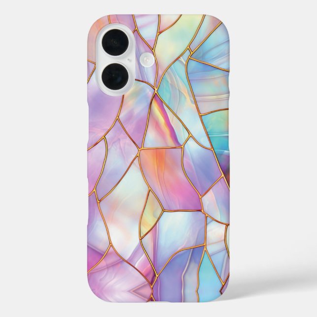 Pastel Stained Glass Gold Lines Case-Mate iPhone Case (Back)