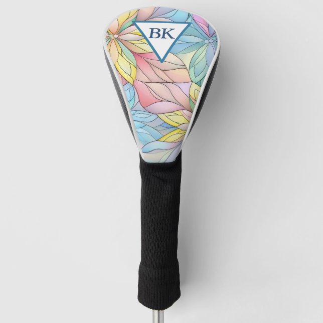 Pastel Stained Glass Look Golf Head Cover (Front)