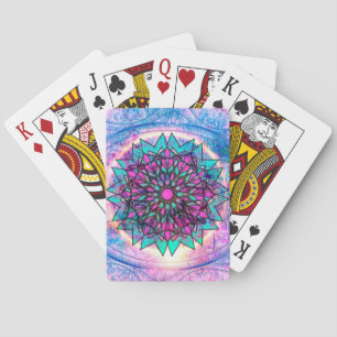 Pastel Stained Glass Mandala Playing Cards