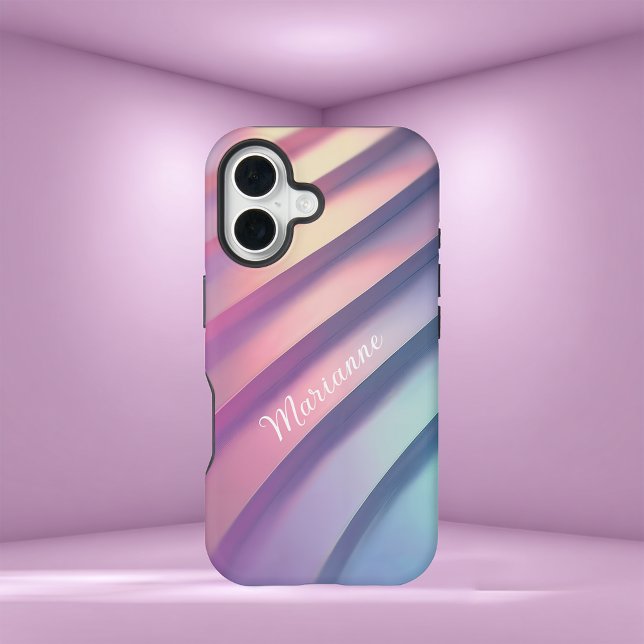 Pastel Stairsteps Personalised iPhone 16 Case (Creator Uploaded)