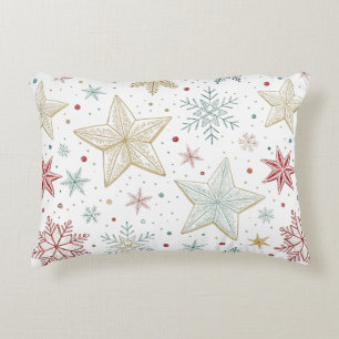"Pastel Star Pattern Accent Pillow