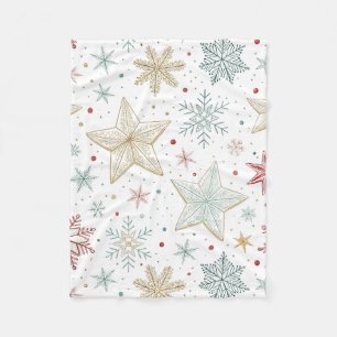 "Pastel Star Pattern Fleece Blanket