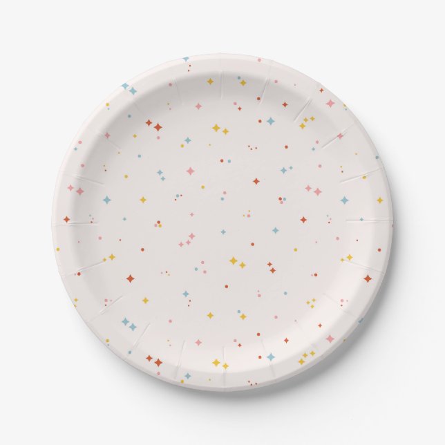 Pastel Star Pattern Paper Plate (Front)