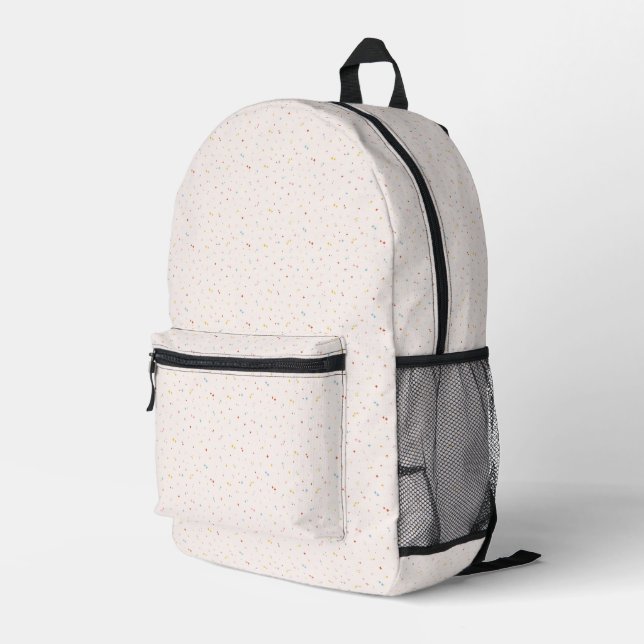 Pastel Star Pattern Printed Backpack (Back Corner Right)