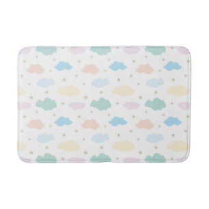 Pastel Stars & Clouds Bath Mat