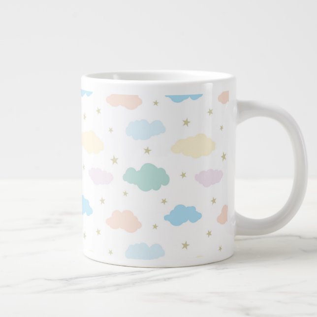 Pastel Stars & Clouds Large Coffee Mug (Right)