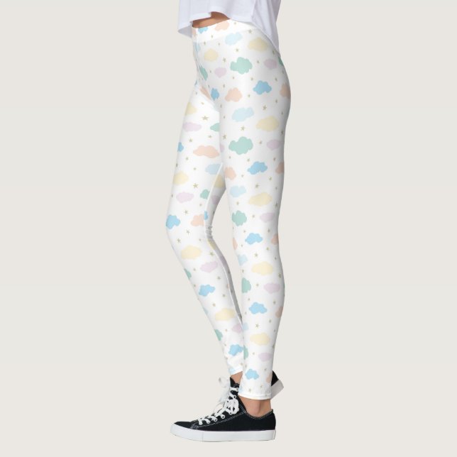 Pastel Stars & Clouds Leggings (Left)