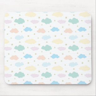 Pastel Stars & Clouds Mouse Pad