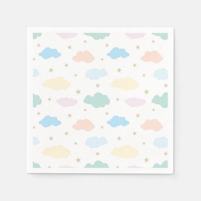 Pastel Stars & Clouds Napkin (Front)