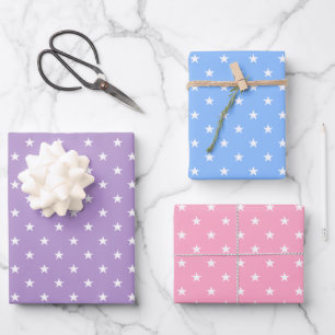 Pastel Stars Wrapping Paper Sheet Set