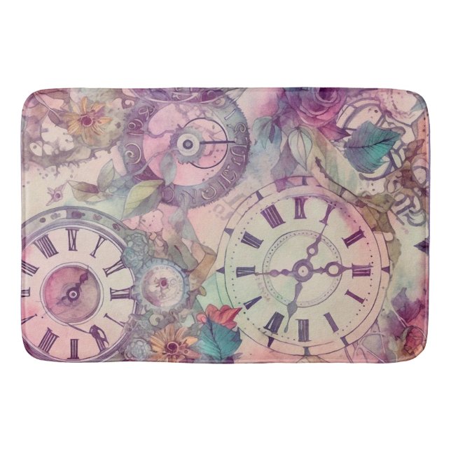 Pastel Steampunk Bath Mat (Front)