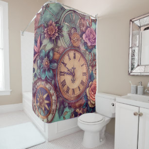 Pastel Steampunk Shower Curtain