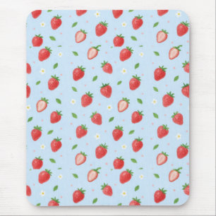 Pastel Strawberry Dreams Seamless Pattern Mouse Pad