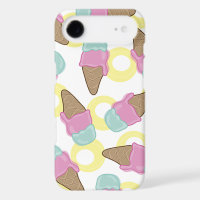 Pastel Strawberry Mint Fun Summer Ice-Cream Cones