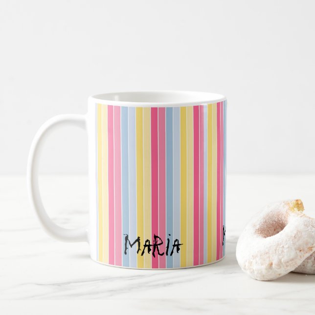 Pastel Stripe Mug (With Donut)