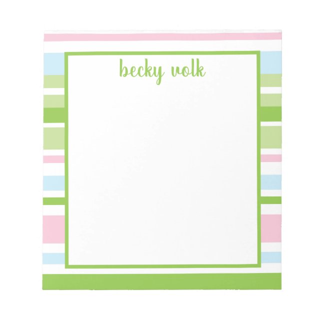 Pastel Stripe Notepad (Front)