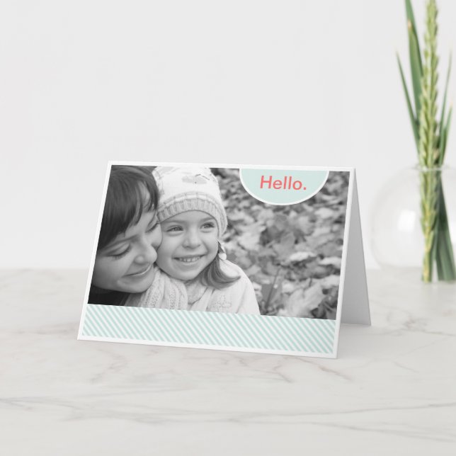 Pastel Stripe Photo Frame Card (Front)
