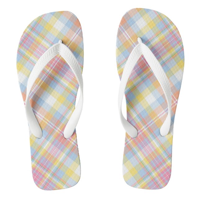 Pastel Stripe Plaid Jandals (Footbed)