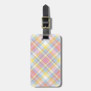 Pastel Stripe Plaid Luggage Tag