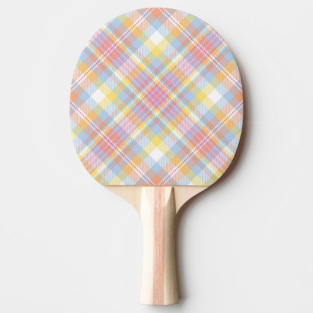 Pastel Stripe Plaid Ping Pong Paddle (Front)