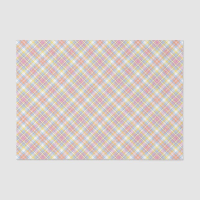 Pastel Stripe Plaid Tissue Paper (Front)