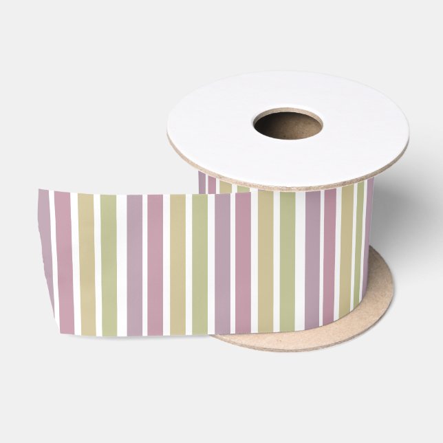Pastel Stripe Ribbon Satin Ribbon (Spool)