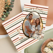 Pastel Striped Bunnies & Egg Photo