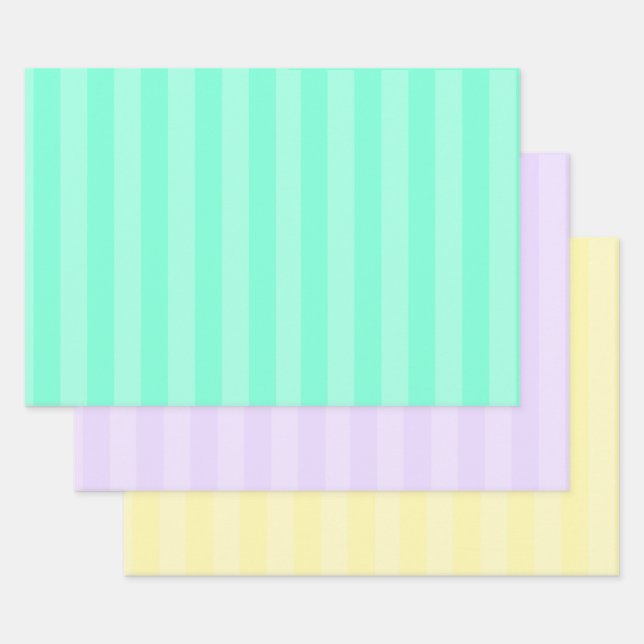 Pastel Striped Easter Wrapping Paper (Set)