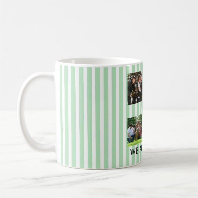 pastel striped family collage coffee mug (Left)