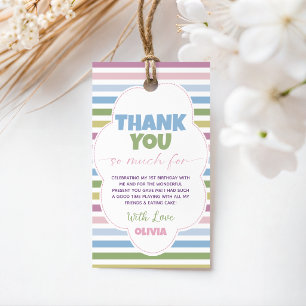 Pastel Striped Fun to Be One Favour Thank You Tag