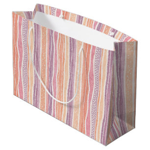 Pastel Striped Pattern Large Gift Bag