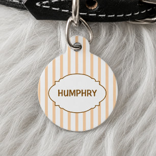 Pastel Striped Pet Cute Pastel Dog Cat Name Custom Tag