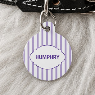Pastel Striped Pet Cute Pastel Dog Cat Name Custom Tag