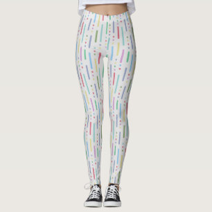 Pastel stripes and dots leggings