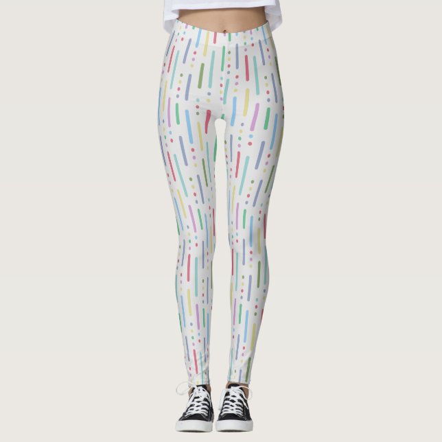 Pastel stripes and dots leggings (Front)