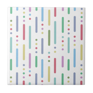 Pastel stripes and dots pattern tile