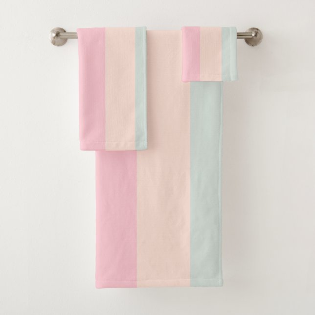 Pastel Stripes Bath Towel Set (Insitu)
